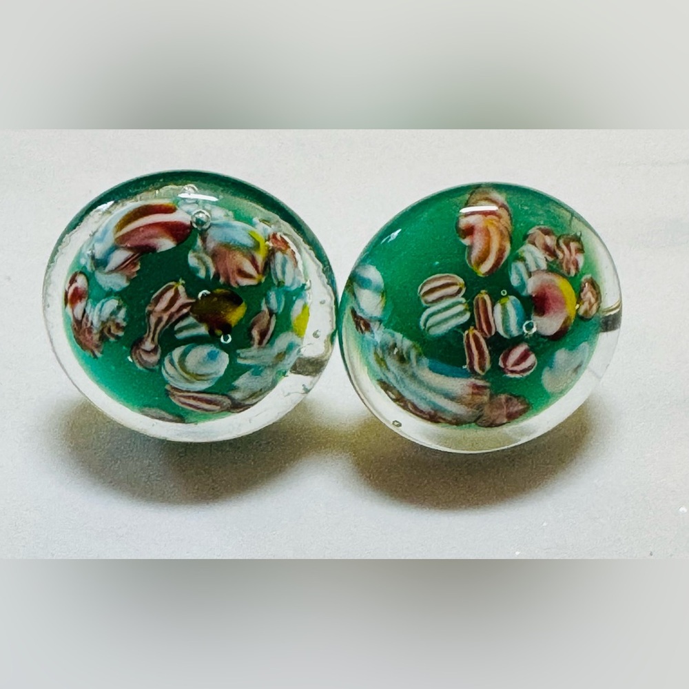 Murano venetian glass screw back earrings